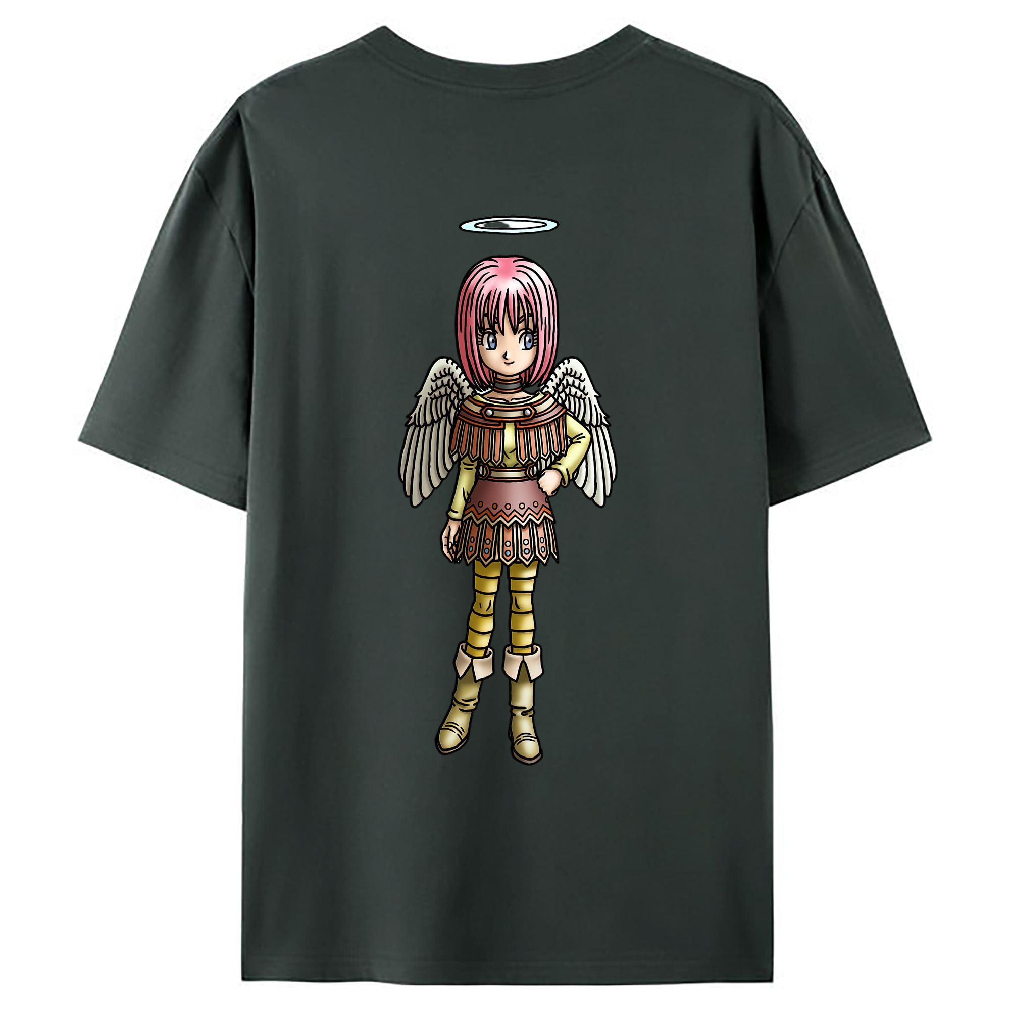 （画像用） ドラゴンクエスト Doragon Kuesuto Dragon Quest 綿100％ メンズ半袖Tシャツ（バックプリント） 通気性